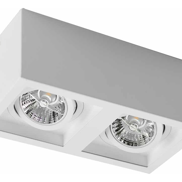 Plafon Spot Sobrepor Box Duplo Branco P/ 2x Ar70 Starlumen St