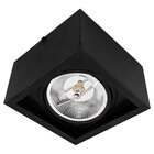 Plafon Spot Sobrepor Box Preto + Led Ar111 12w Br. Quente St2