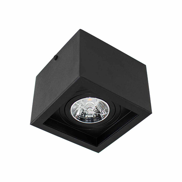 Plafon Spot Sobrepor Box Preto Foco Orientável P/ Ar70 Starlu