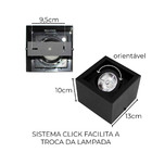Plafon Spot Sobrepor Box Preto Foco Orientável P/ Ar70 Starlu
