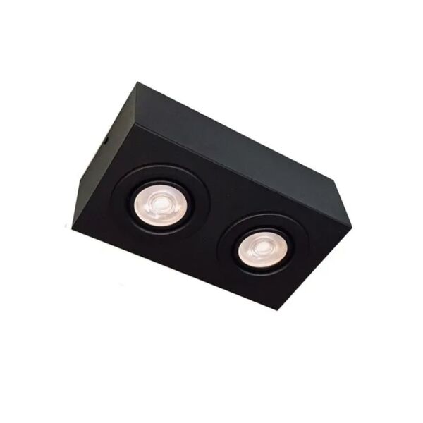 Plafon Spot Sobrepor Direcionável 2 Lâmpadas Par20 Preto Rl