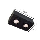 Plafon Spot Sobrepor Direcionável 2 Lâmpadas Par30 Preto Rl