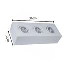 Plafon Spot Sobrepor Direcionável 3 Lâmpadas Dicróica Branco