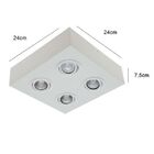 Plafon Spot Sobrepor Direcionável 4 Lâmpadas Dicróica Branco