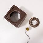 Plafon Spot Sobrepor Marrom + Led Par20 7w Branco Frio St1576