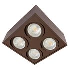 Plafon Spot Sobrepor Marrom Box Orluce + Led Par30 Branco Fri