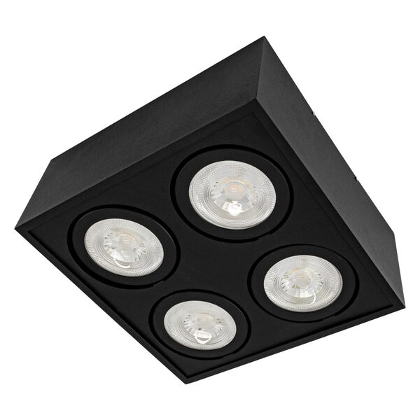 Plafon Spot Sobrepor Preto Box Orluce + Led Par30 Branco Quen
