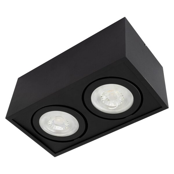 Plafon Spot Sobrepor Preto Box Pé Direito Alto +2x Led Par30