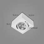 Plafon Spot Sobrepor Quad Branco Box Orluce + Led Ar111 Br. F