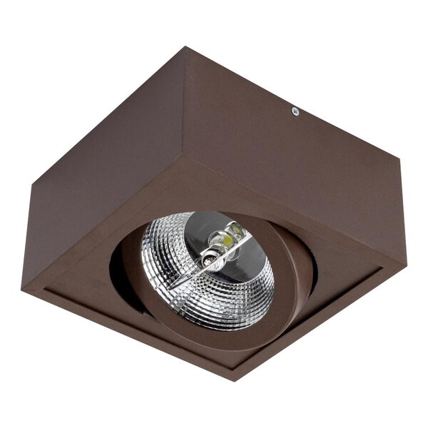 Plafon Spot Sobrepor Quadrado Marrom Box P/ Ar111 Orluce St27