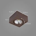 Plafon Spot Sobrepor Quadrado Marrom Box P/ Ar111 Orluce St27