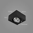 Plafon Spot Sobrepor Quadrado Preto Box P/ Ar111 Orluce St2763