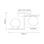 Plafon Startec Havana 2 E27 Bivolt - Preto - Único