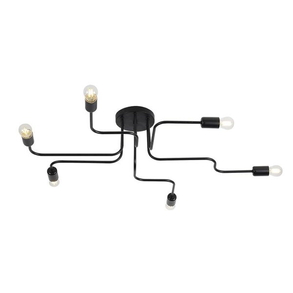 Plafon Taschibra Cronos 6 Preto E27 Bivolt