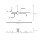 Plafon Taschibra Cronos 6 Preto E27 Bivolt