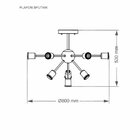 Plafon Taschibra Sputnik Preto E27 Bivolt