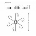 Plafon Taschibra Star Preto E27 Bivolt