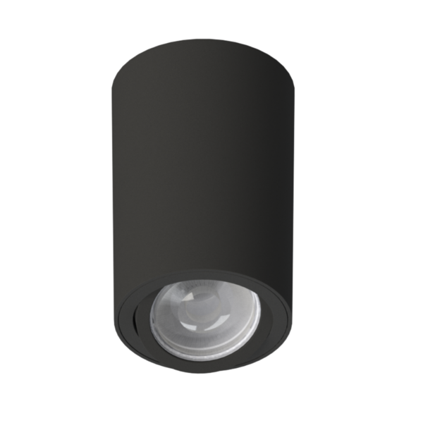 Plafon Tower Redondo Face Plana Mr16 Preto - Save Energy