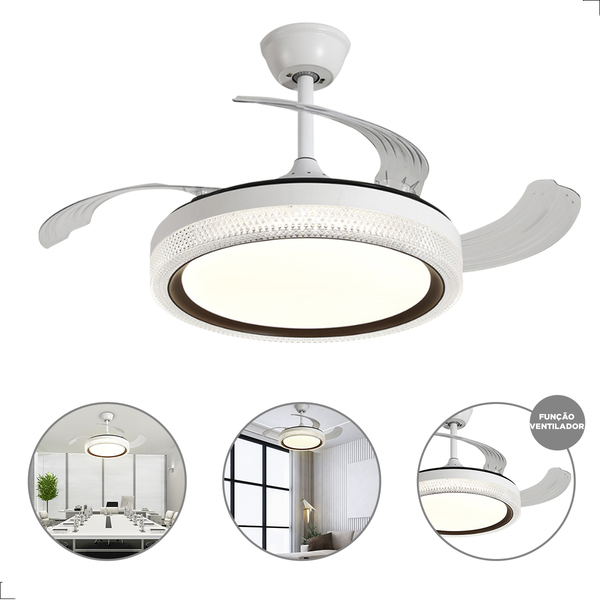 Plafon Ventilador Air Sagita Led Multicor Bivolt Hm85605 Bran