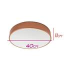 Plafon Victoria Cobre Sobrepor Redondo Ø40cm + 3x Led Branco