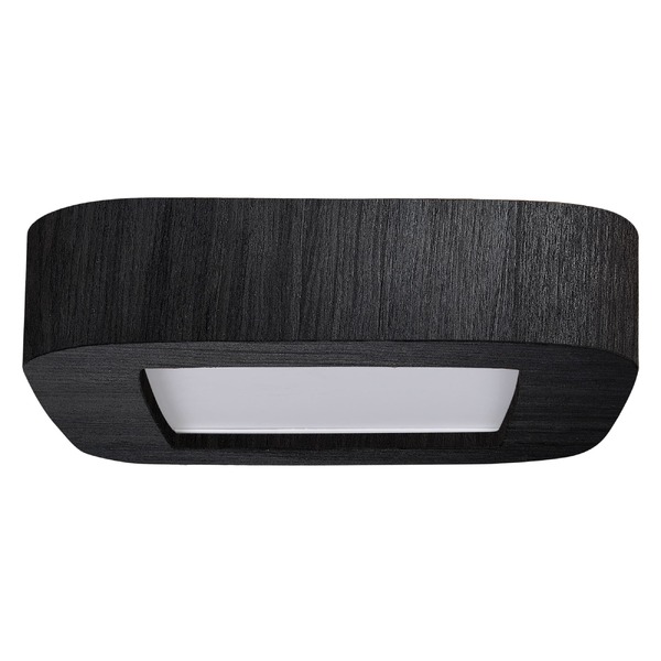 Plafon Wood Madeira Quadrado Arredondado Led 18w Bivolt Preto