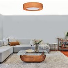 Plafon Wood Madeira Redondo Led 12w Bivolt Mel - Branco Frio