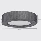 Plafon Wood Madeira Redondo Led 12w Bivolt Preto- Branco Frio