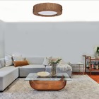 Plafon Wood Madeira Redondo Led 18w Bivolt Imbuia - Branco Qu