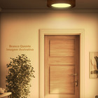 Plafon Wood Madeira Redondo Led 18w Bivolt Mel -branco Quente