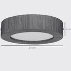 Plafon Wood Madeira Redondo Led 18w Bivolt Preto- Branco Quen