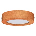 Plafon Wood Madeira Redondo Led 24w Bivolt Mel -branco Quente