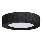 Plafon Wood Madeira Redondo Led 24w Bivolt Preto- Branco Frio