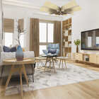 Plafon Wood Pétala 94cm - 4 Luzes Marfim