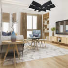 Plafon Wood Pétala 94cm - 4 Luzes Preto