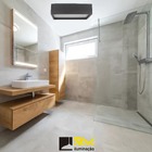 Plafon Wood Quadrado 40cm - 4 Luzes E27 - Preto