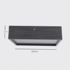 Plafon Wood Quadrado 50cm - 4 Luzes E27 - Freijó