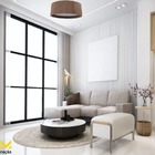 Plafon Wood Redondo 80cm - 6 Luzes E27 - Imbuia