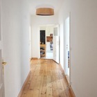 Plafon Wood Redondo 90cm - 6 Luzes E27 - Freijó