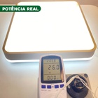 Plafon Yael 25w Quadrado 40cm Branco E Dourado
