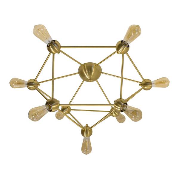 Plafon Zoe Metal + 9x Lâmpada St64 Filamento Carbono 110v St1