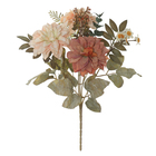 Planta Artificial Buquê Dalia 32cm Marrom Florarte