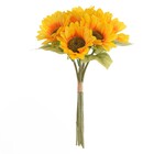 Planta Artificial Buquê Girassol Amarelo 33cm Florarte