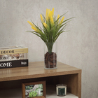 Planta Artificial Buquê Milho Flocado Amarelo 46x19cm Grillo