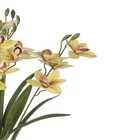 Planta Artificial Buquê Orquidea Cymbidium 59cm Amarelo Florarte