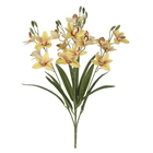 Planta Artificial Buquê Orquidea Cymbidium 59cm Amarelo Florarte