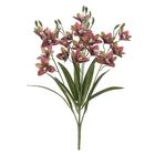 Planta Artificial Buquê Orquidea Cymbidium 59cm Vermelho Florarte