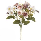Planta Artificial Buquê Rosa 28cm Rose Florarte