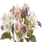 Planta Artificial Buquê Rosa 28cm Rose Florarte