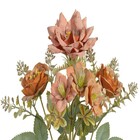 Planta Artificial Buquê Rosa 31cm Marrom Florarte