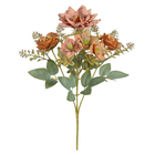 Planta Artificial Buquê Rosa 31cm Marrom Florarte